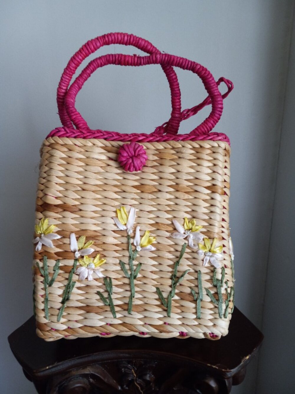 SASHA STRAW MINI TOTE BAG NWT